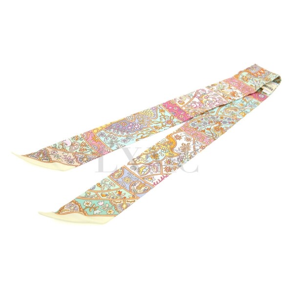 미스코코,에르메스 트윌리 Au Pays des Oiseaux Fleurs 꽃 플라워 실크 스카프