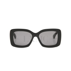 샤넬 블랙 퀼팅 선글라스 CC 로고 스퀘어 5483-A